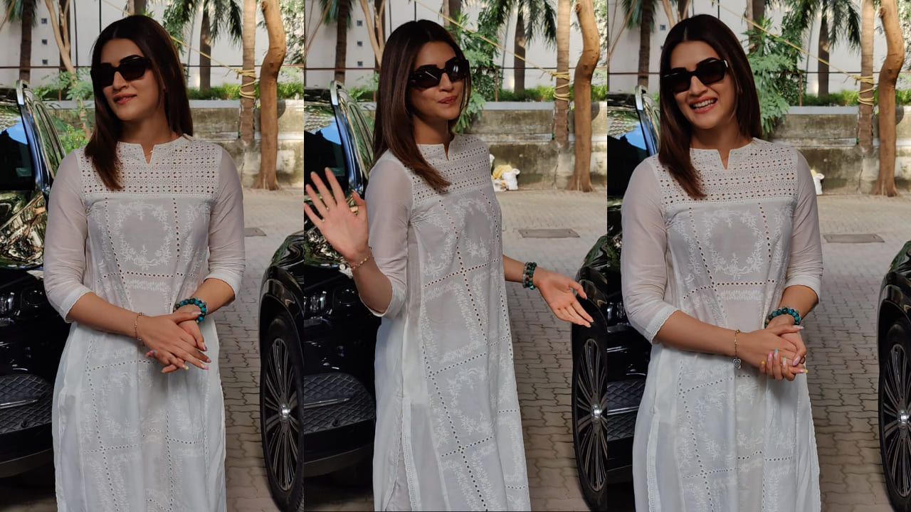 Kriti Sanon in white kurta set 