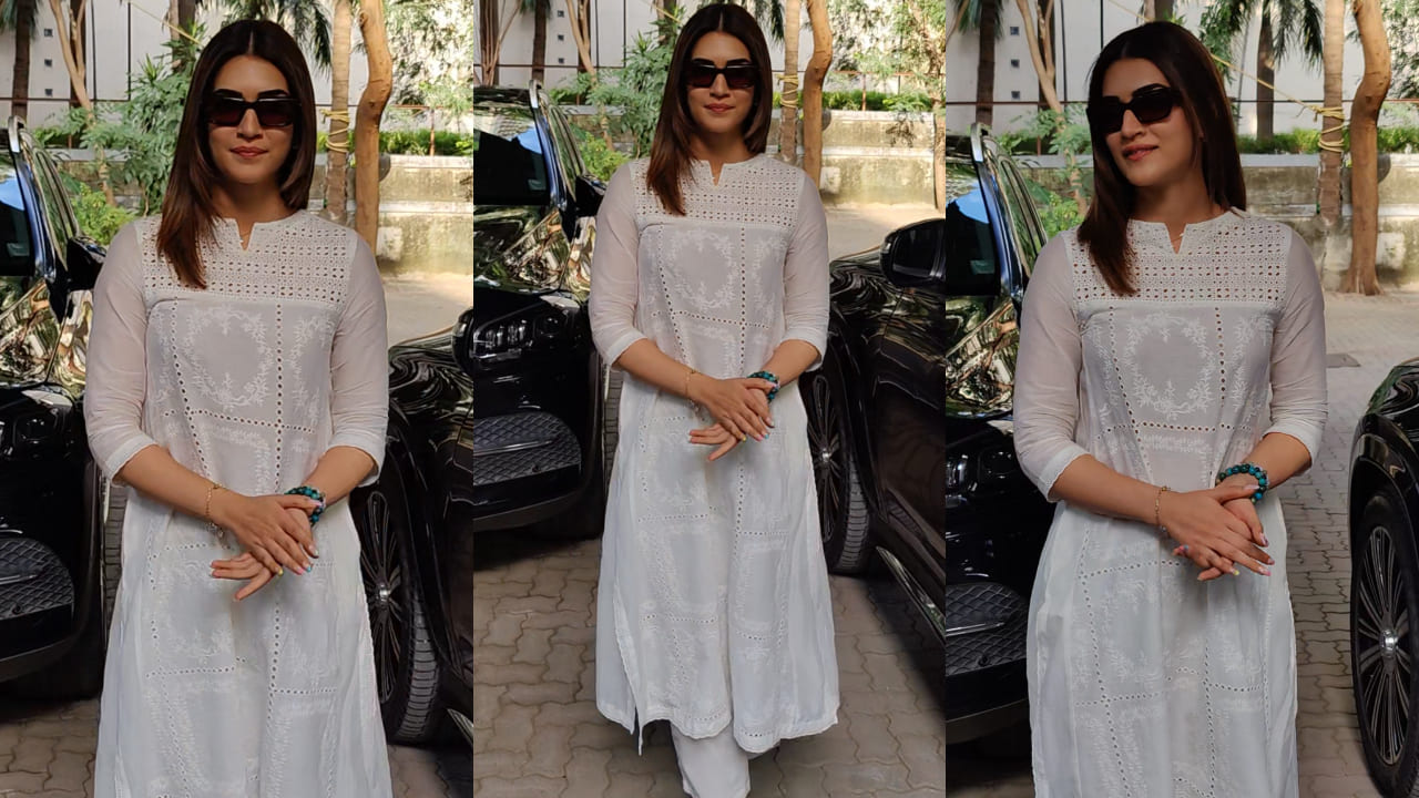 Kriti Sanon in white kurta set 