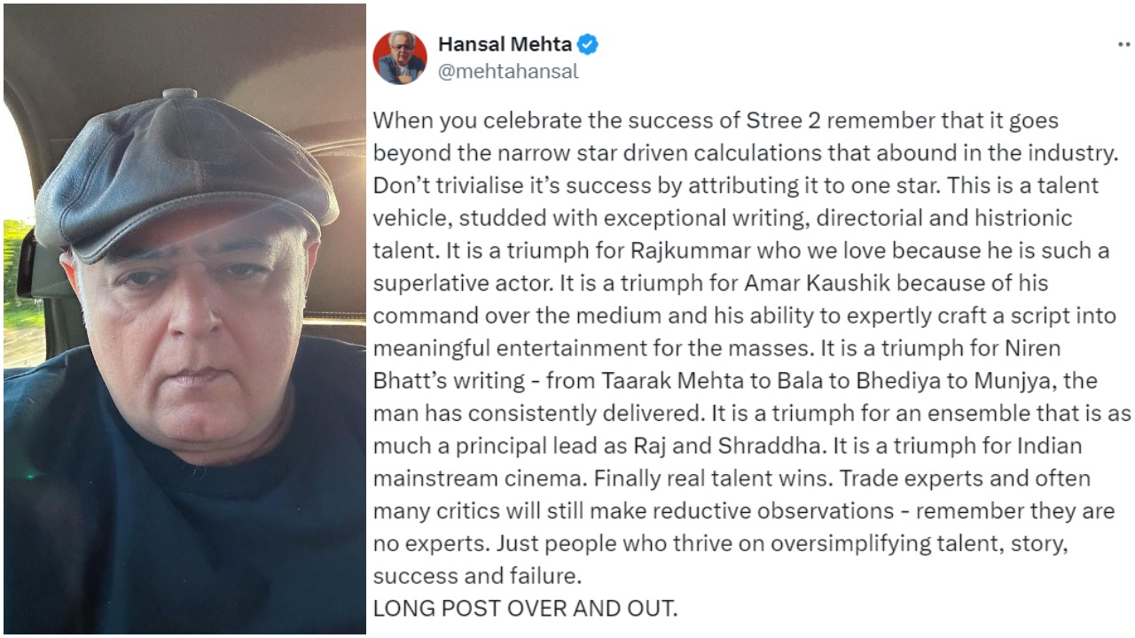 Stree 2: Hansal Mehta calls Shraddha Kapoor and Rajkummar Rao starrer 'talent vehicle'; says 'Don’t trivialise its success...'