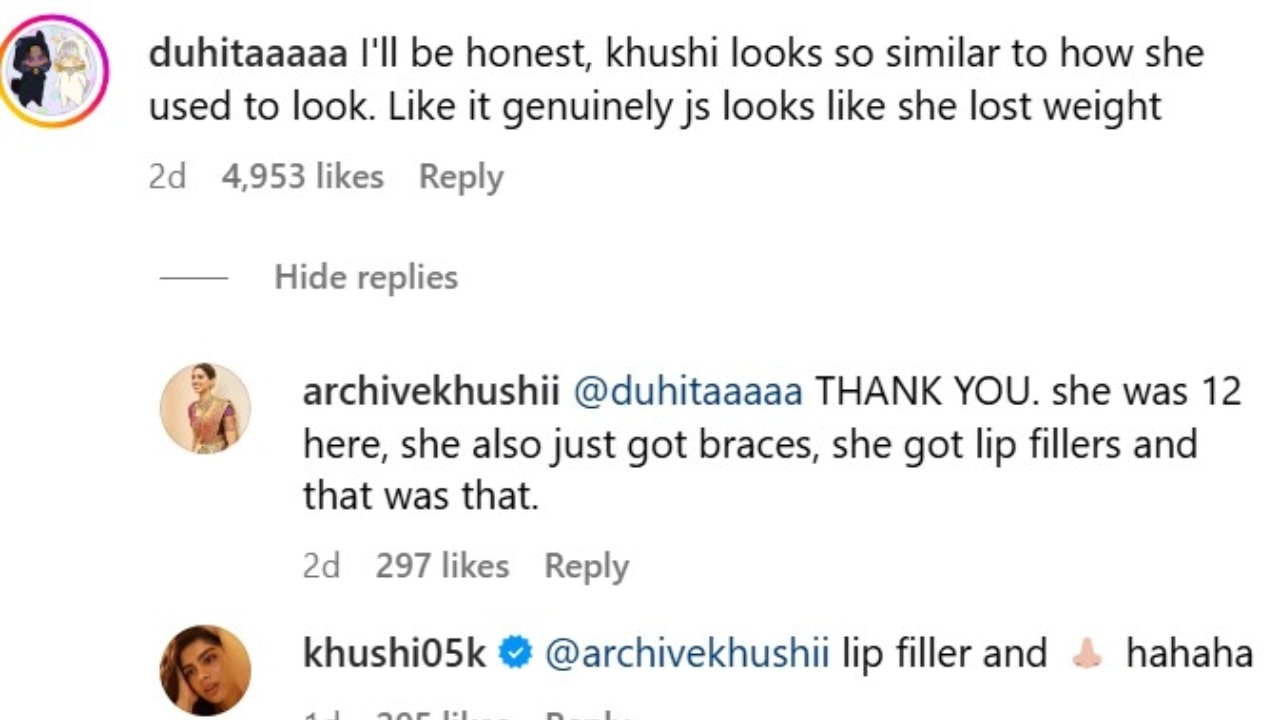 Did Khushi Kapoor just admit to getting lip fillers and nose job? Details inside