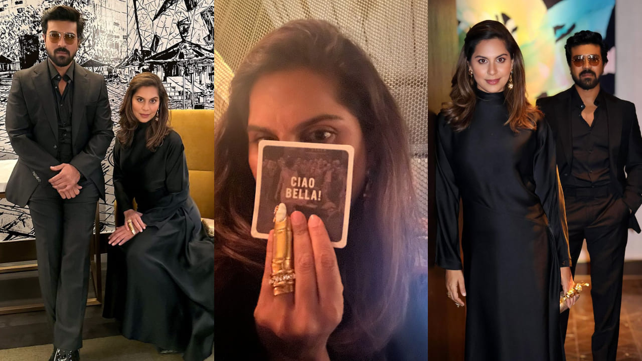 Ram Charan and Upasana twinning in black outfits 