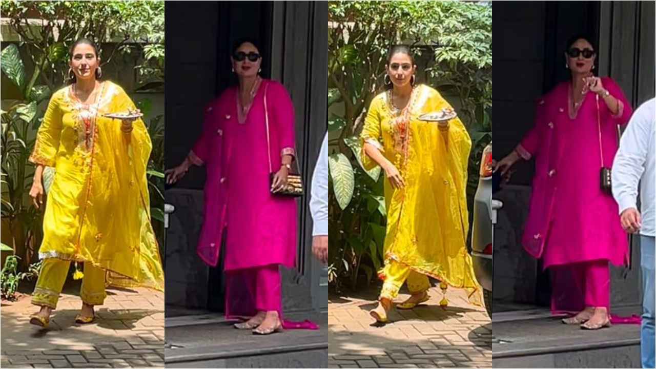 Kareena Kapoor and Sara Ali Khan don vibrant salwaar suits for Raksha Bandhan 2024 celebrations (PC: Viral Bhayani)