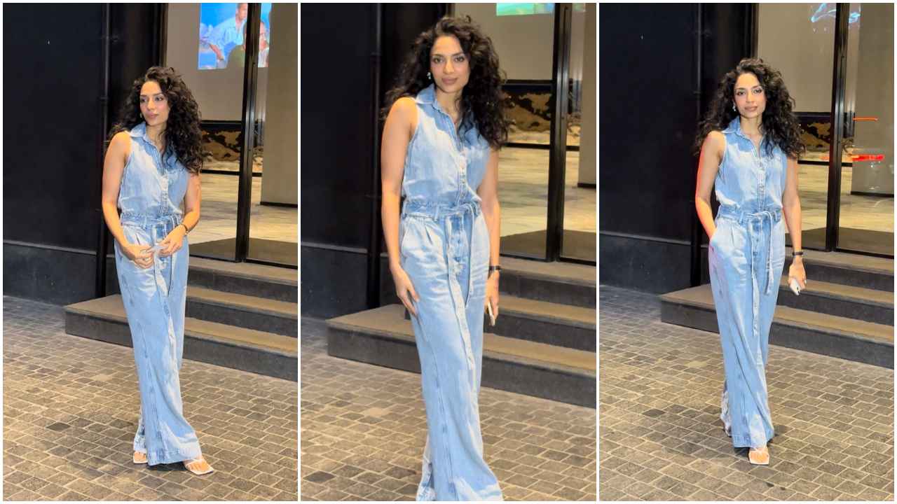 Sobhita Dhulipala flaunts her ring during first post-engagement appearance in cool denim jumpsuit with heels (PC: Varinder Chawla)