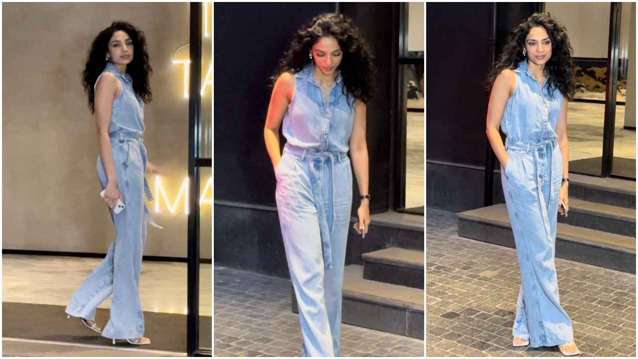 Sobhita Dhulipala flaunts her ring during first post-engagement appearance in cool denim jumpsuit with heels (PC: Varinder Chawla)