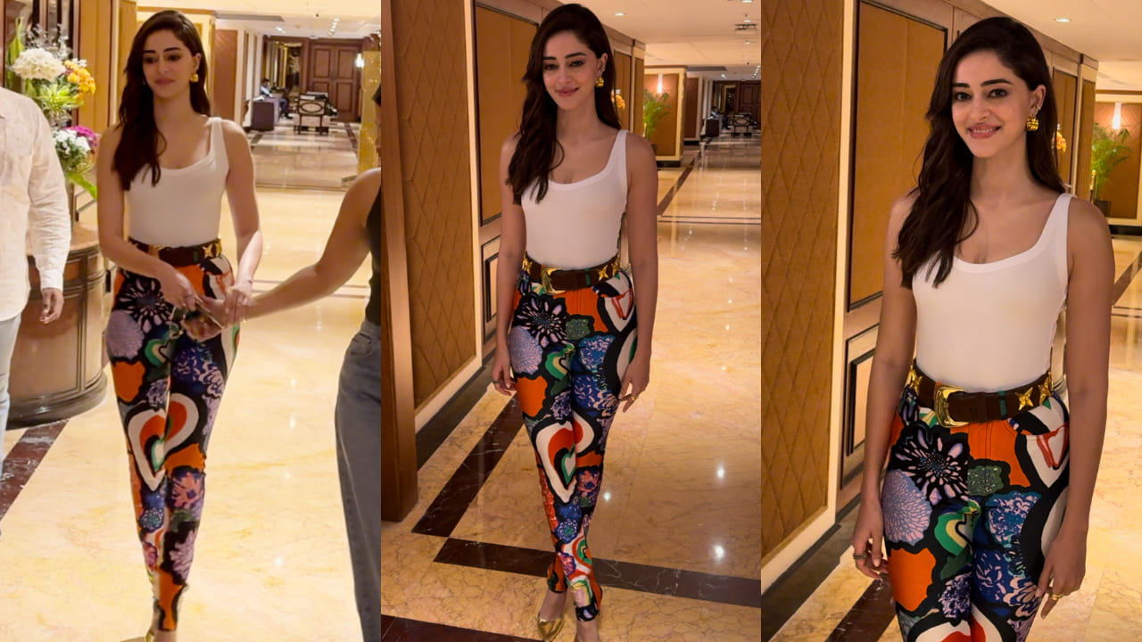 Ananya Panday in colorful leggings and bodysuit