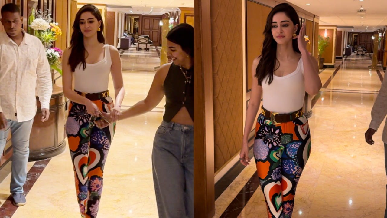 Ananya Panday in colorful leggings and bodysuit