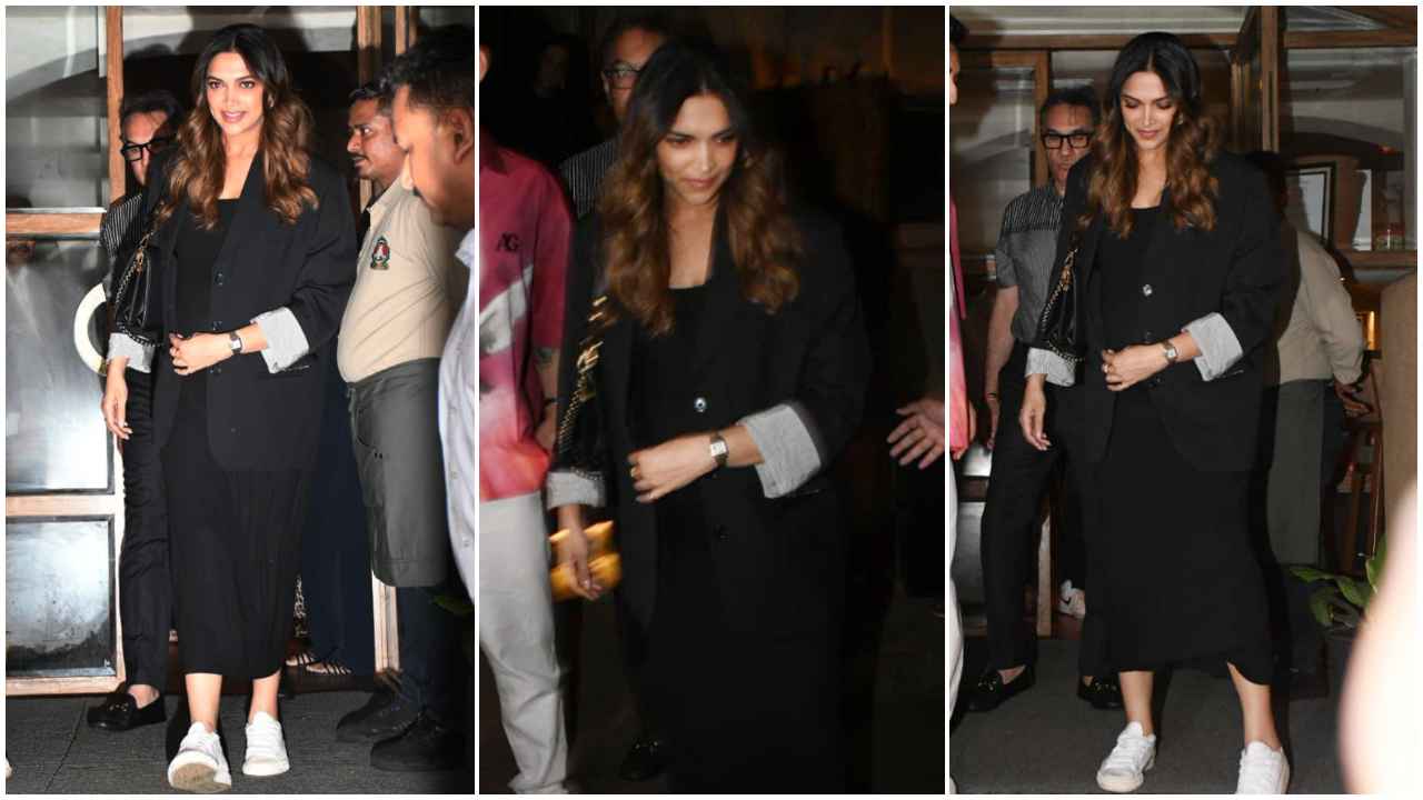 Mom-to-be Deepika Padukone shows us how to elevate maternity fashion in bodycon dress with blazer for outing with family (PC: Viral Bhayani)