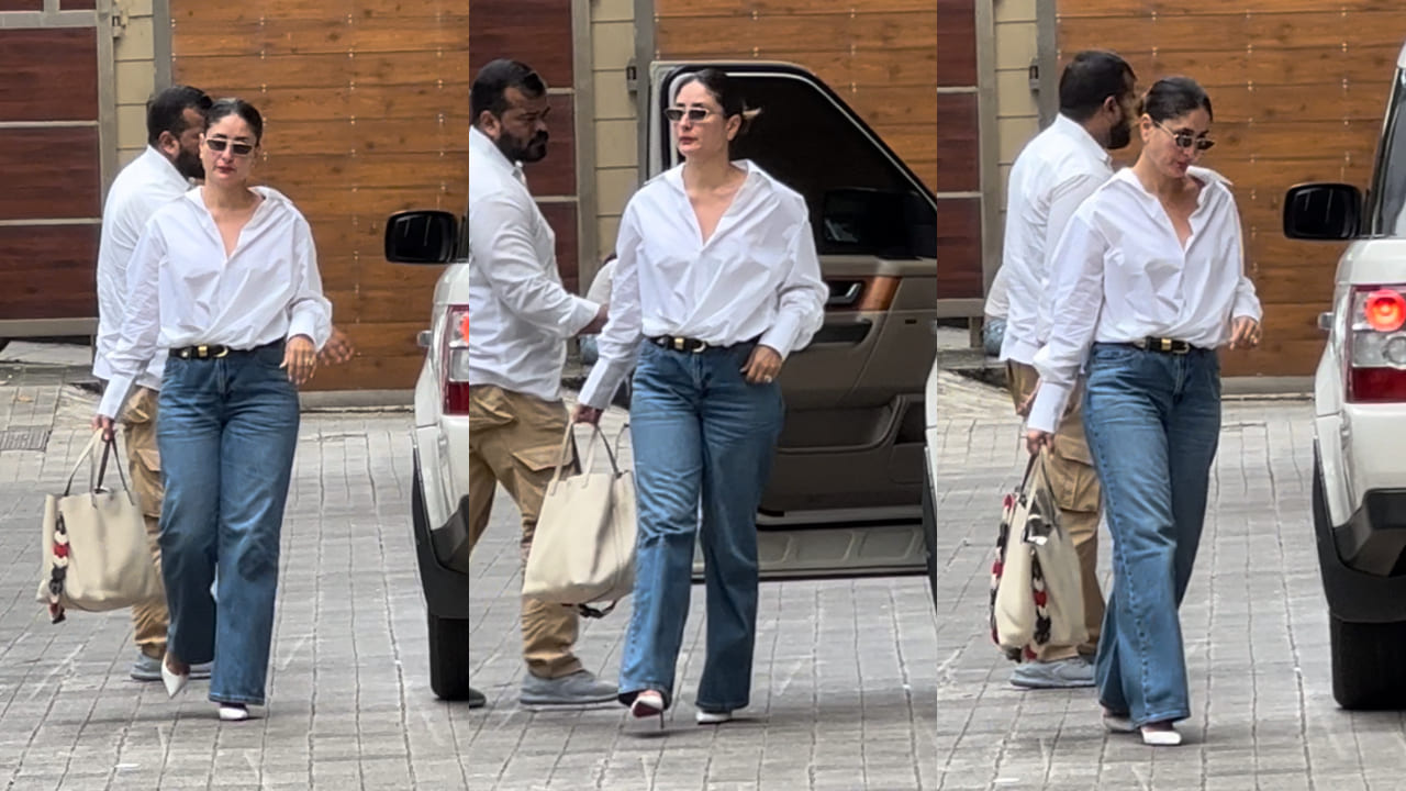 Kareena Kapoor in white shirt and jeans 