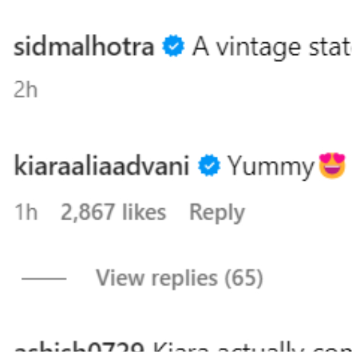 Kiara Advani finds hubby Sidharth Malhotra 'Yummy' as he shares 'vintage state of mind' PICS