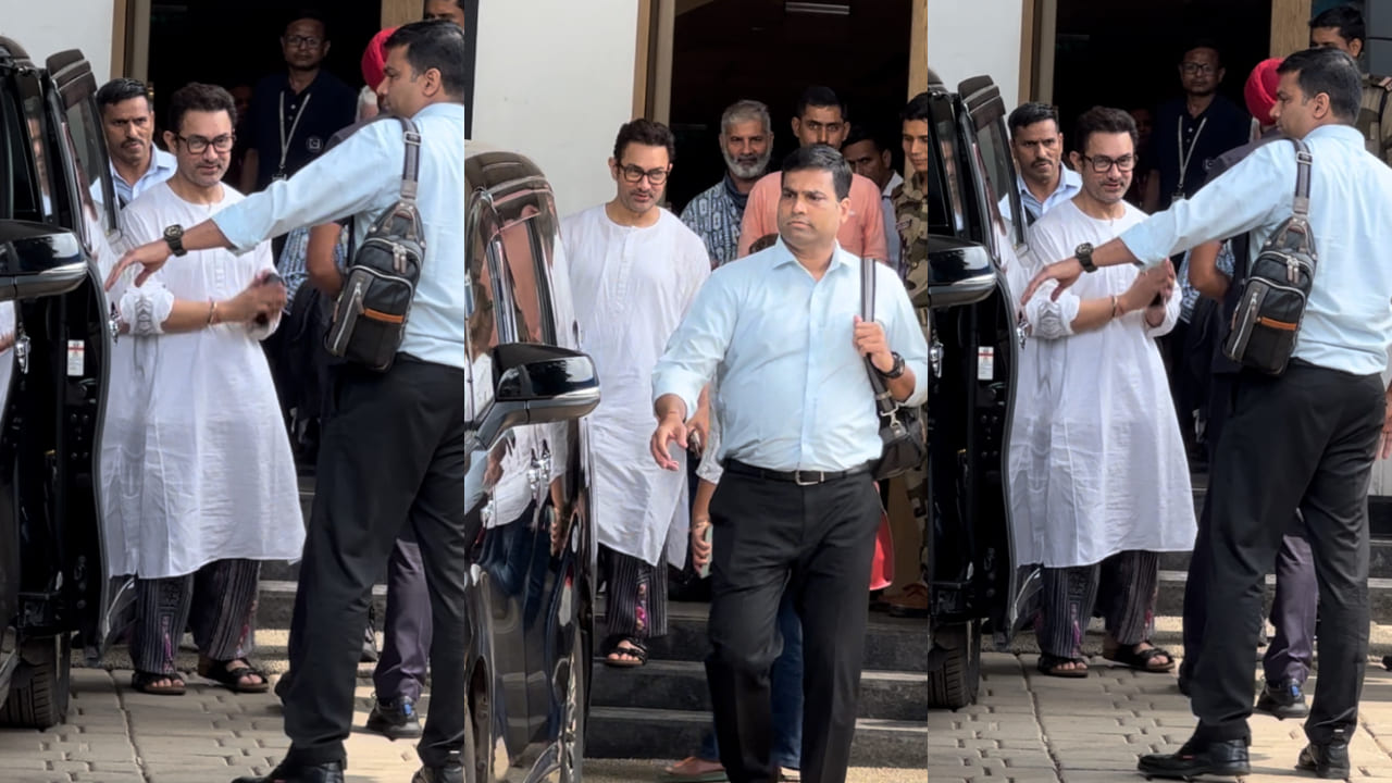 Aamir Khan with his white kurta and black trousers gives basics a mix-and-match spin