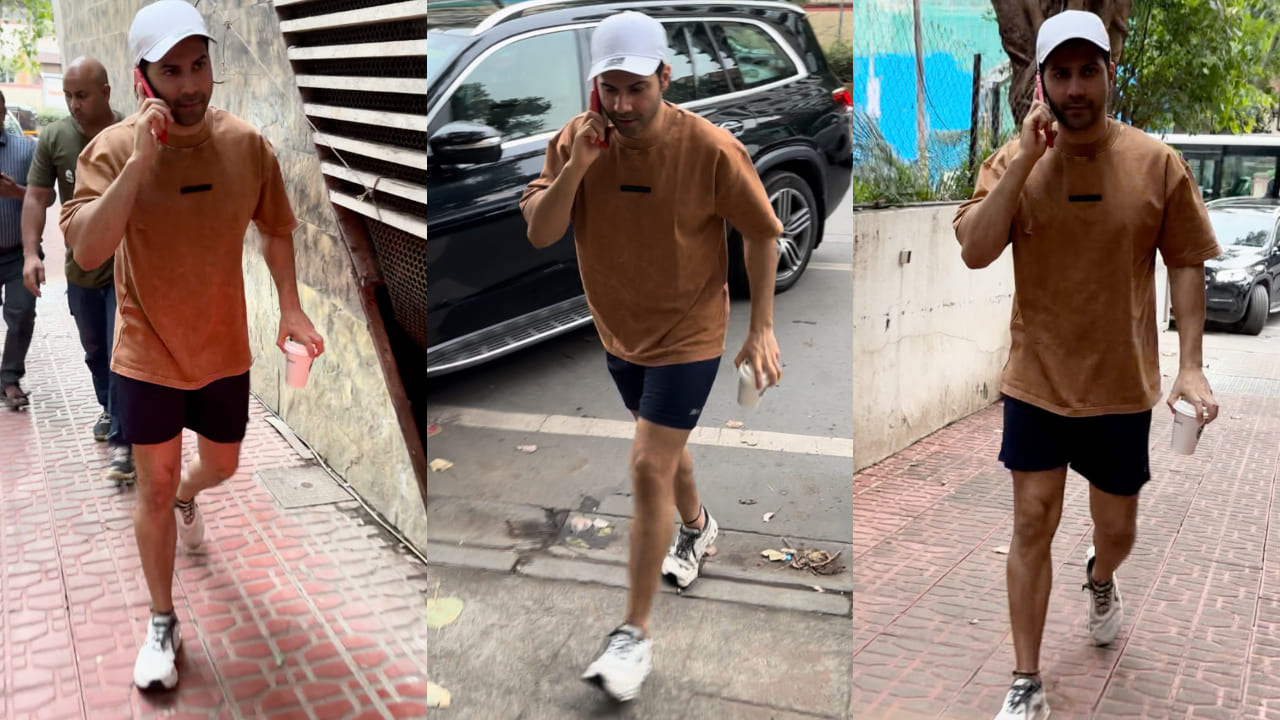 Alia Bhatt and Varun Dhawan in matching brown t-shirts