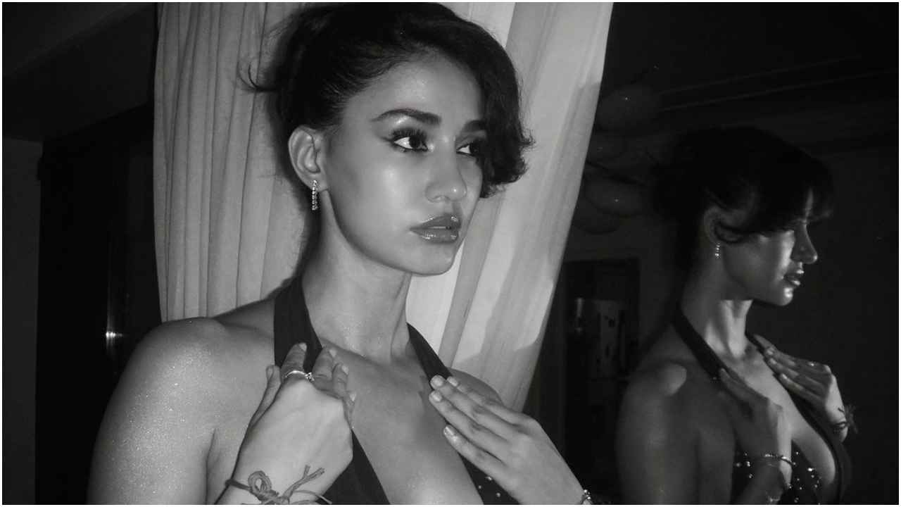 Disha Patani in a bold black gown with halter neckline will inspire you to shine on your next date night (PC: Disha Patani Instagram)