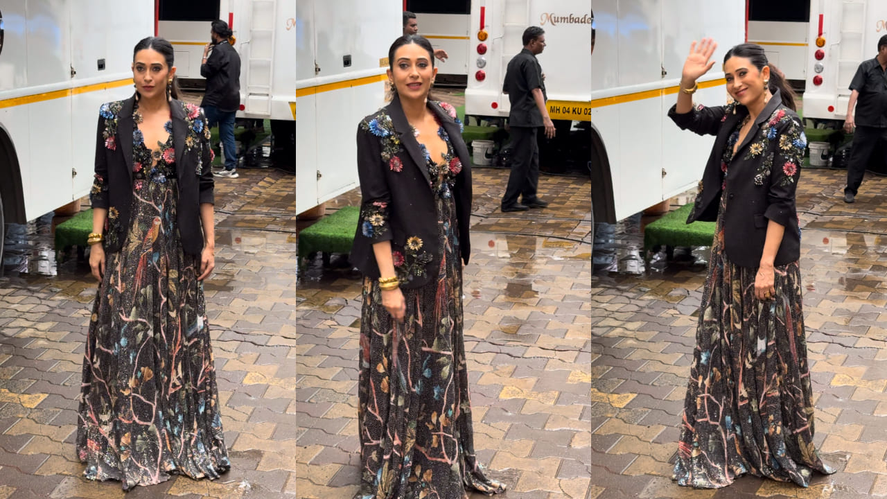 Karisma Kapoor in black floral gown