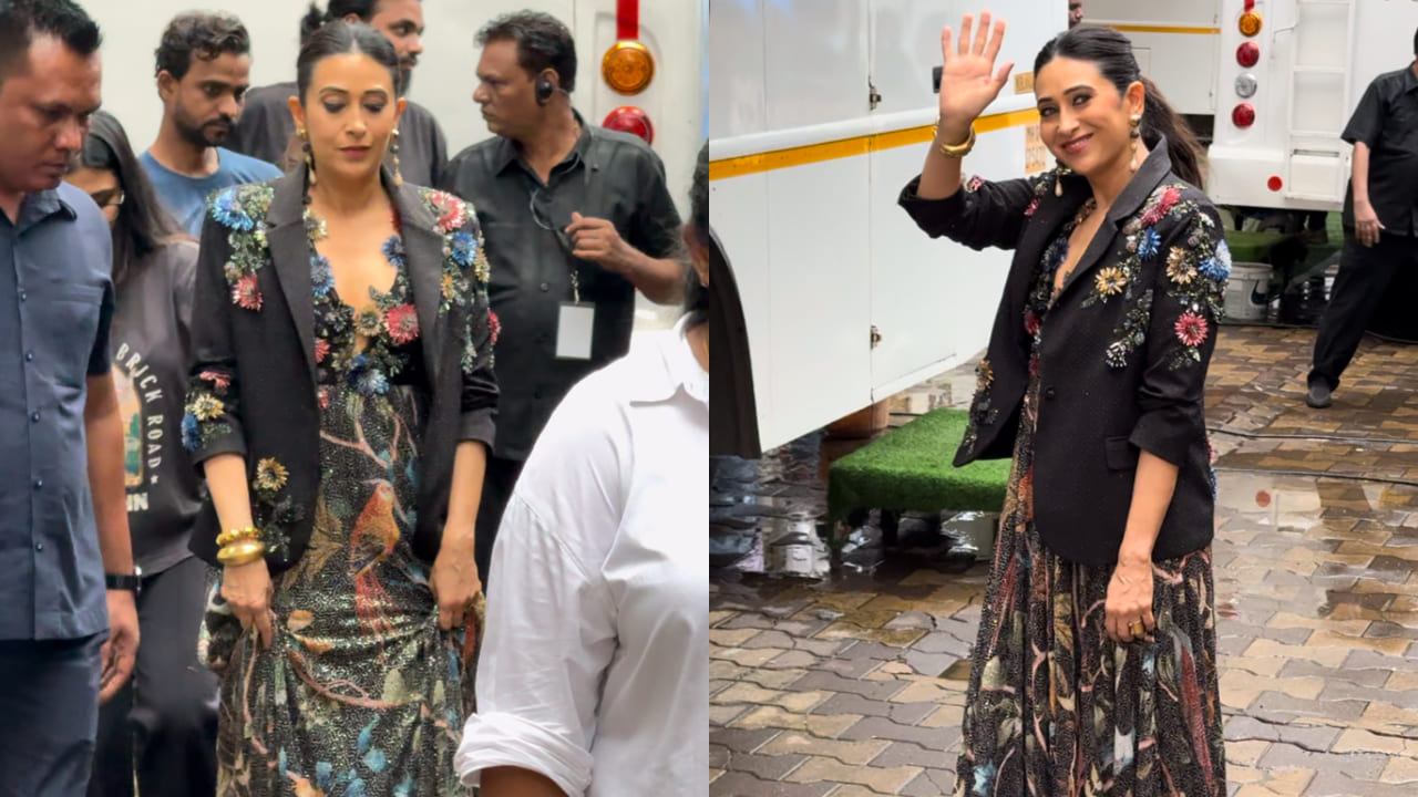 Karisma Kapoor in black floral gown