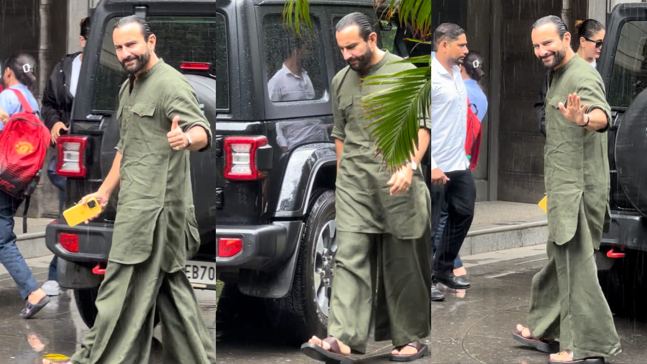 Saif Ali Khan in green kurta set