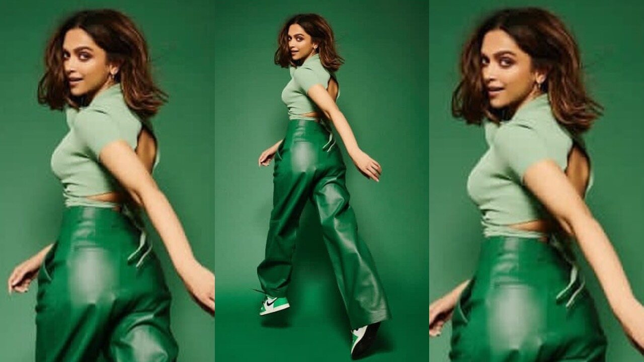 Deepika Padukone in green pants (PC: Deepika Padukone's Instagram)