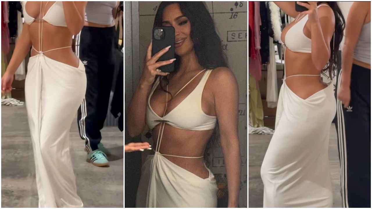 Kim Kardashian steps out with North in a risqué long white dress with simply unique cut-out design (PC: Kim Kardashian Instagram)