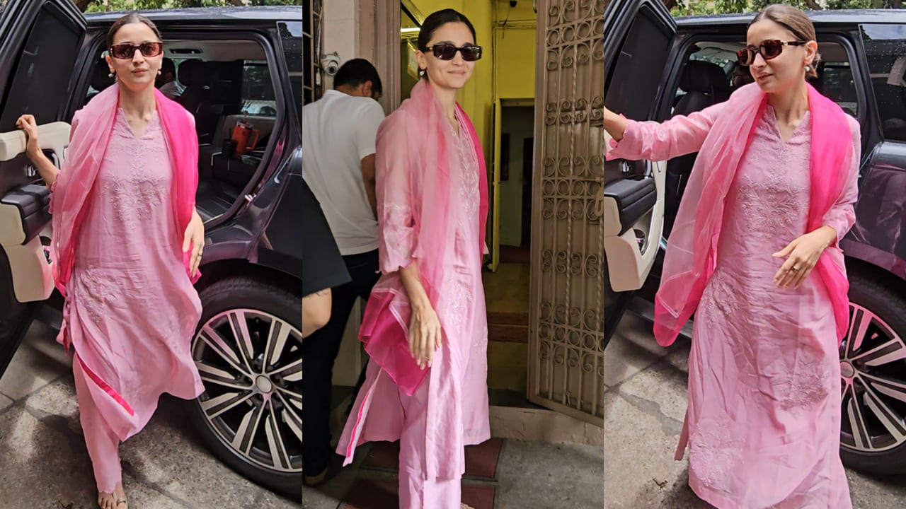 Alia Bhatt in pink suit 