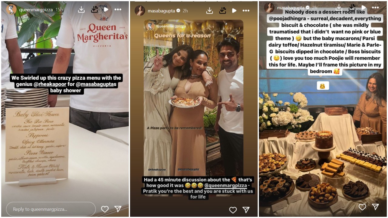 INSIDE Masaba Gupta’s baby shower ft scrumptious pizzas, Parle-G pudding, decor, and live music; don't miss her unique name suggestion