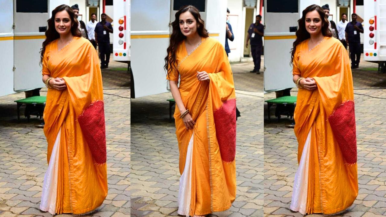 Dia Mirza cotton sari look for Ganesh Chaturthi puja (PC- Viral Bhayani)