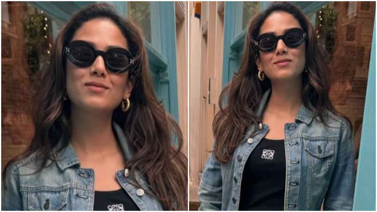 Mira Rajput makes fashionable mark in Rs 42K Loewe black top and white pants with denim jacket  (PC: Mira Rajput Instagram)