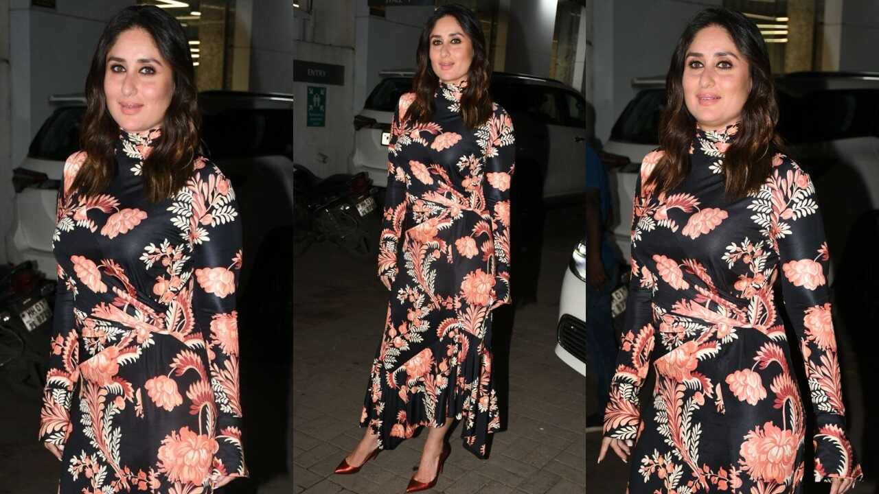 Kareena Kapoor's floral jersey dress look(PC: Viral Bhayani)