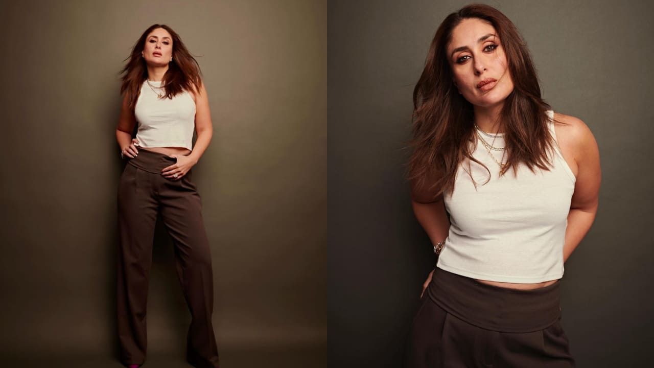 Kareena Kapoor in brown trousers 