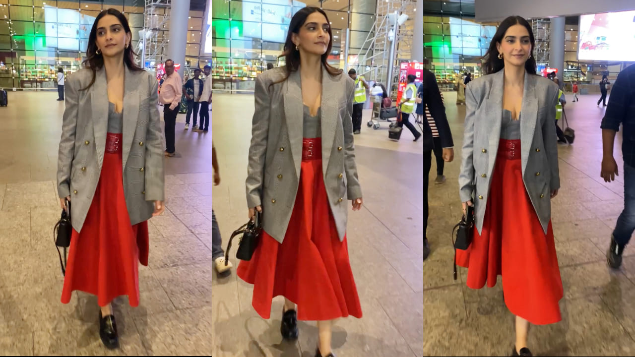 Sonam Kapoor in red skirt 