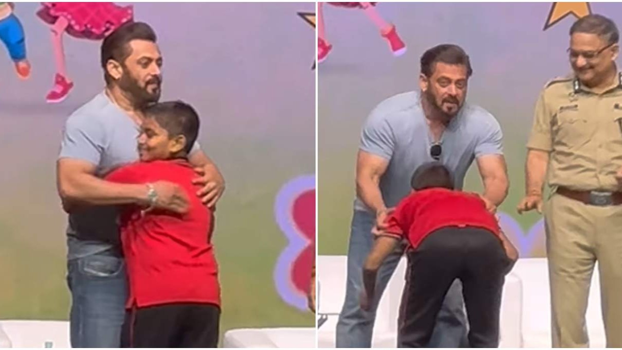 WATCH: Salman Khan hugs young fan on stage as he touches his feet at Ganesh Chaturthi event