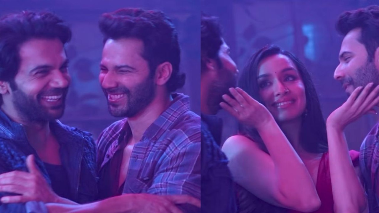 Stree 2: Varun Dhawan, Rajkummar Rao almost kiss in Khoobsurat’s BTS video and we can absolutely relate to Shraddha Kapoor’s reaction; WATCH