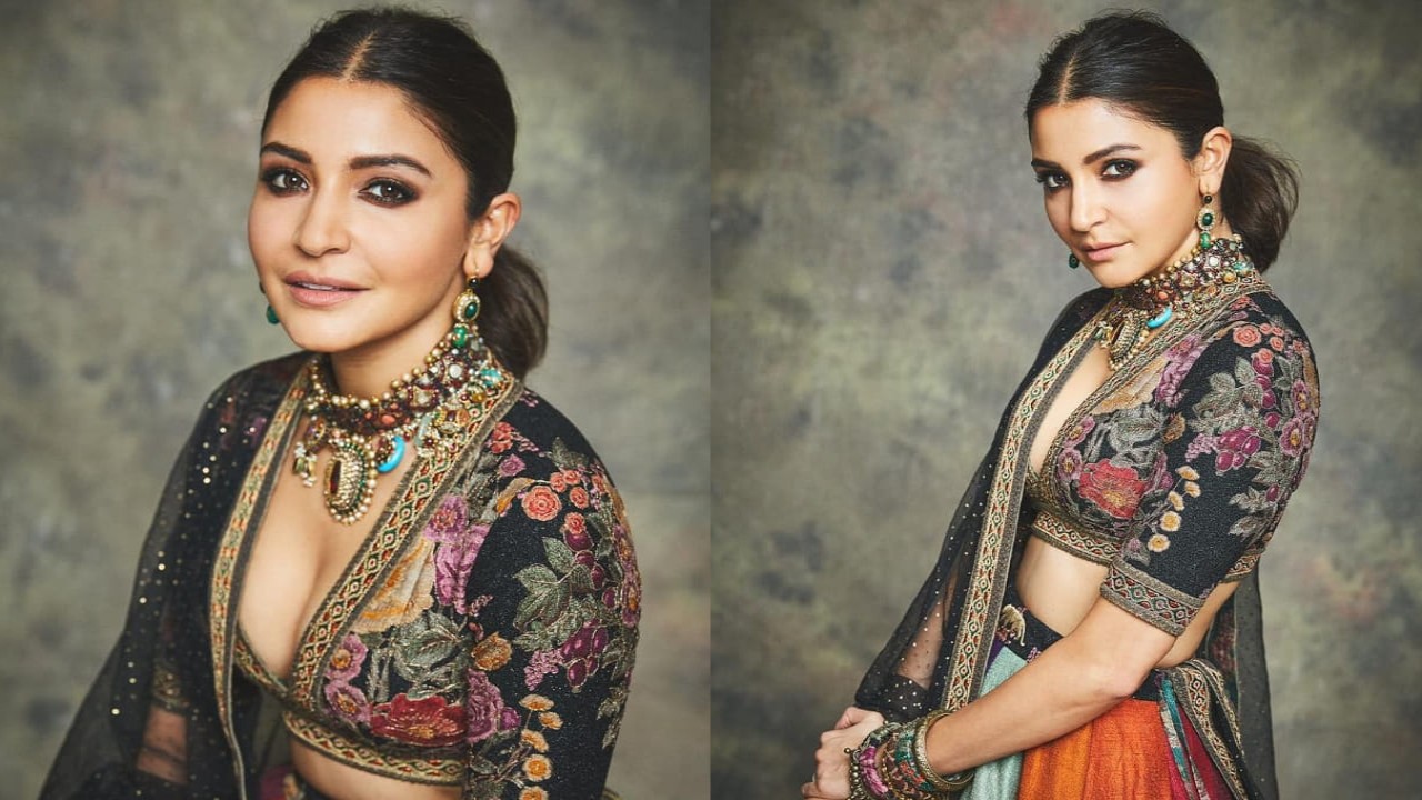 Anushka Sharma in multicolored Sabyasachi lehenga 