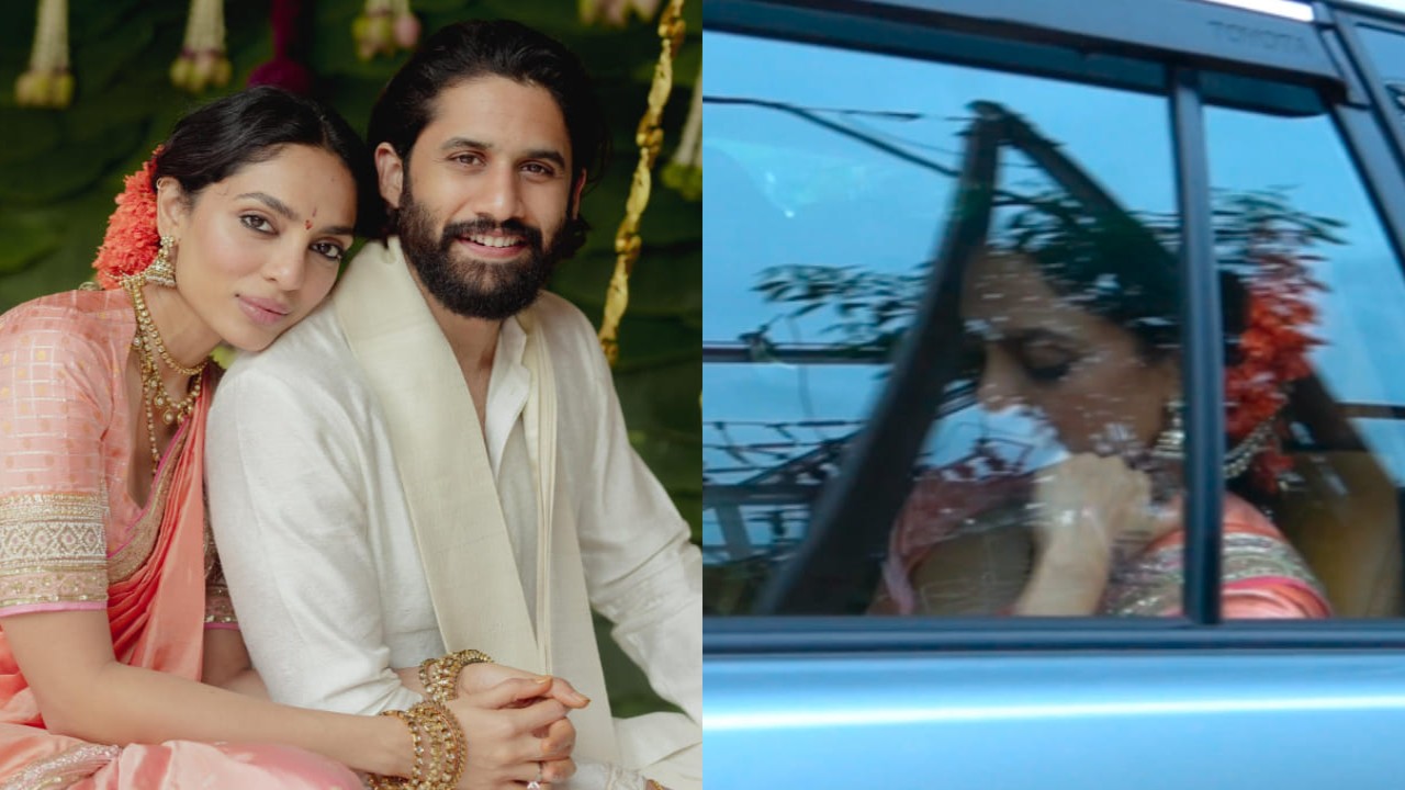 Sobhita Dhulipala spotted leaving Naga Chaitanya's residence post engagement ceremony in Hyderabad; WATCH