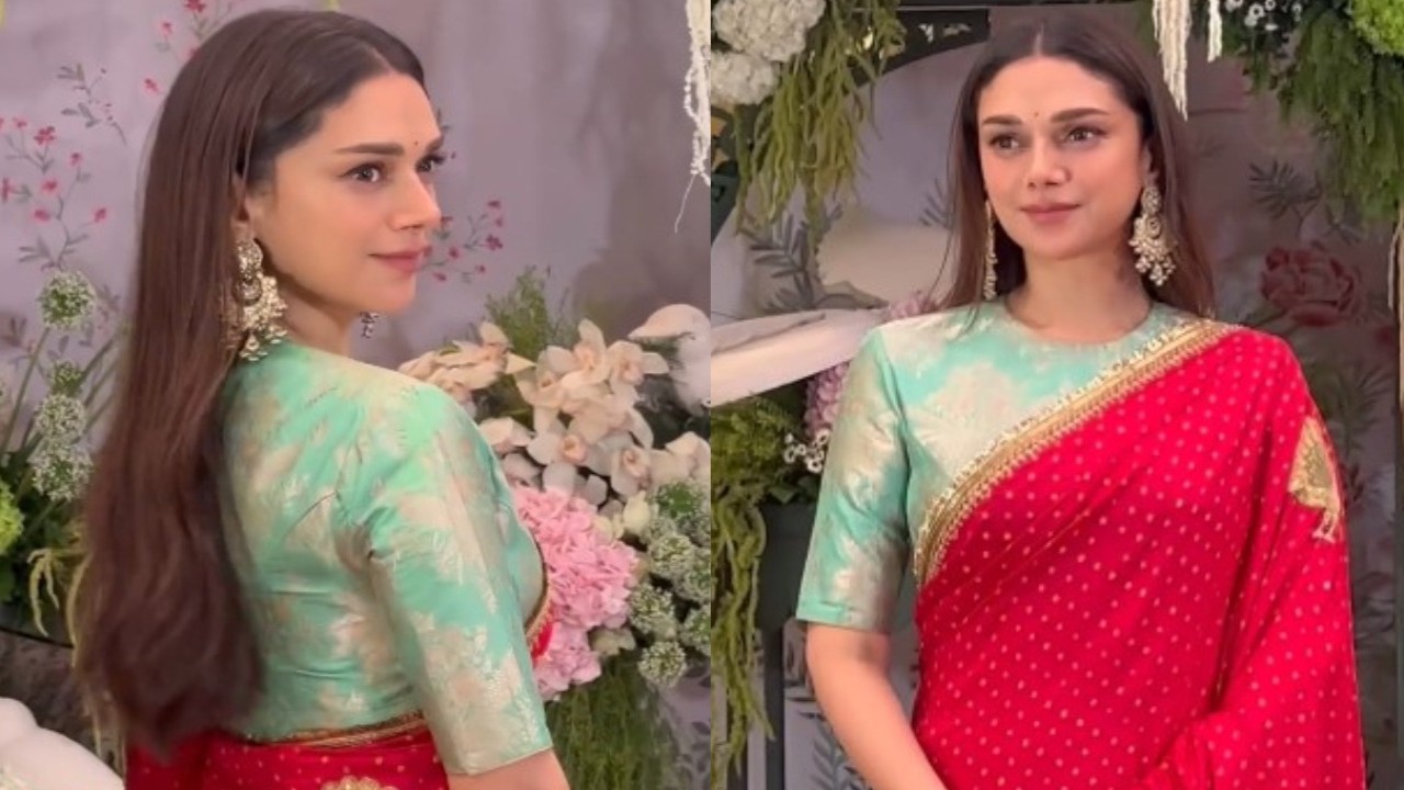 Aditi Rao Hydari’s embroidered silk saree is made for modern brides who love red