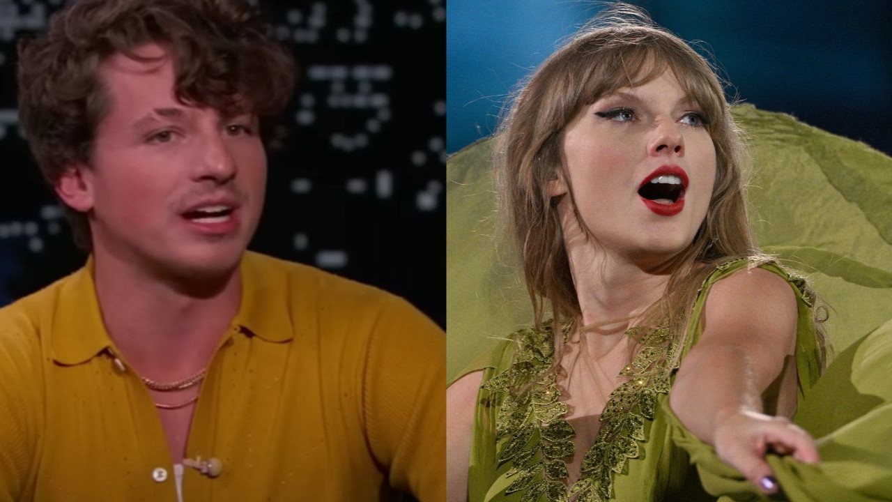 Charlie Puth and Taylor Swift (Image 1 via YouTube/Jimmy Kimmel Live, image 2, via Getty Images)