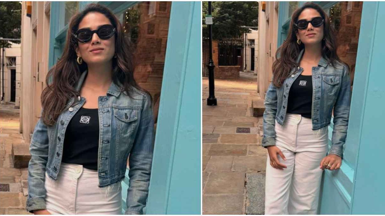 Mira Rajput, Denim jacket, white pants, Loewe, Dolce and Gabbana, stylish look, style, fashion