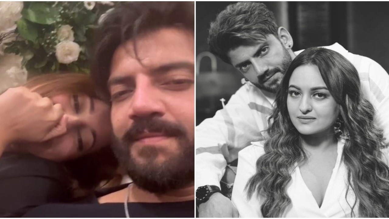 WATCH: Sonakshi Sinha- Zaheer Iqbal get busy 'killing time' as  they reach party an hour before time; latter blames ‘baby’s punctuality’