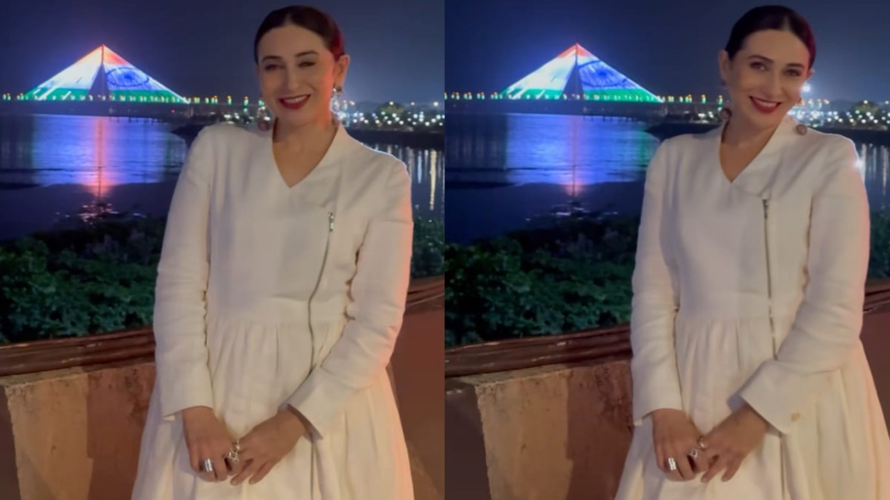 Karisma Kapoor in white kurta set 