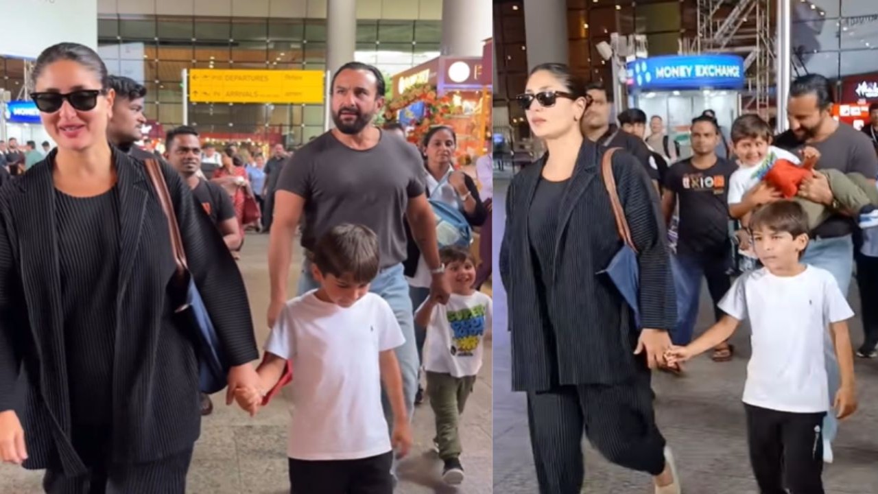 Bebo-Saif, Tim return to Mumbai post UK vacay, but it's Jeh who has our attention; Watch (Image: Pinkvilla)