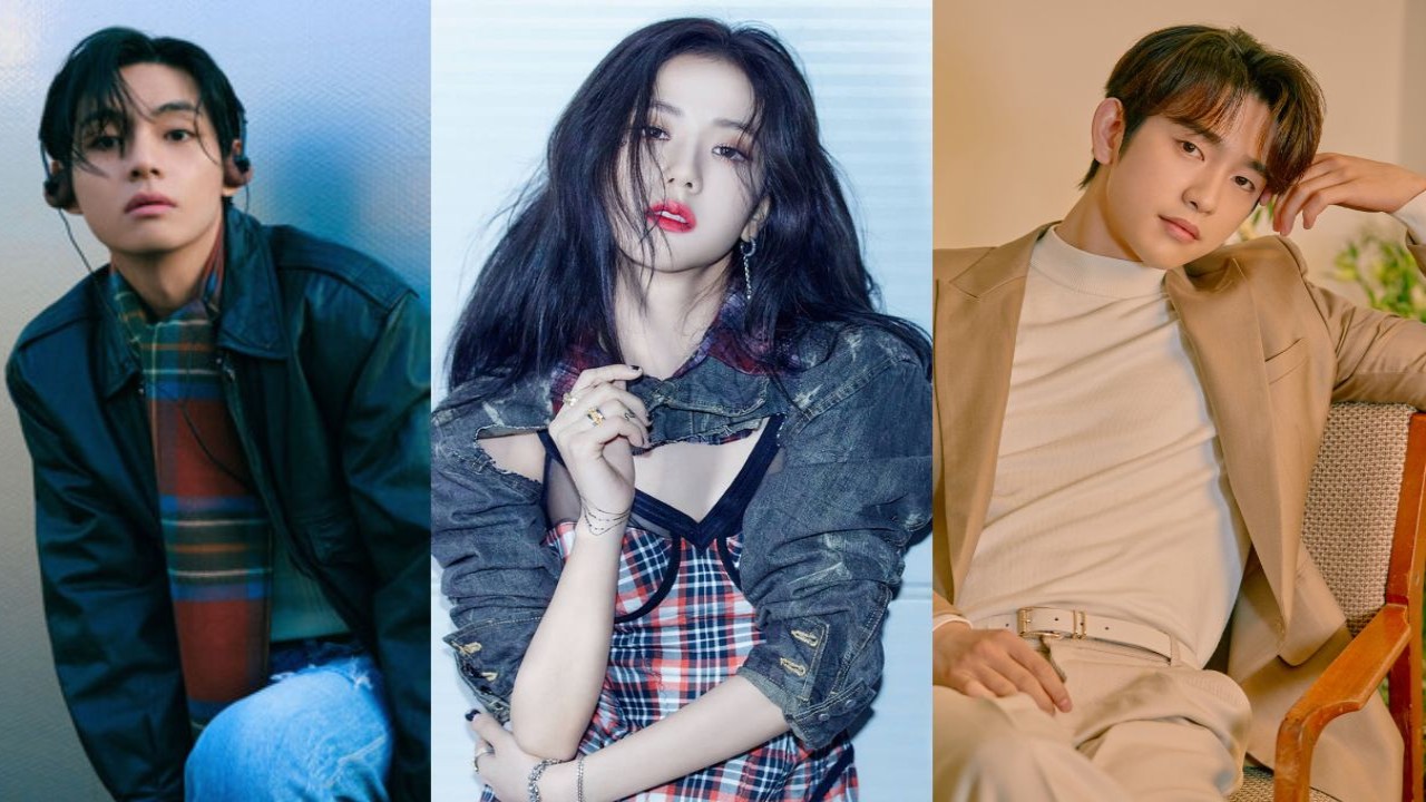 V, Jisoo, Jinyoung: images from BIGHIT MUSIC, YG Ent, JYP Ent