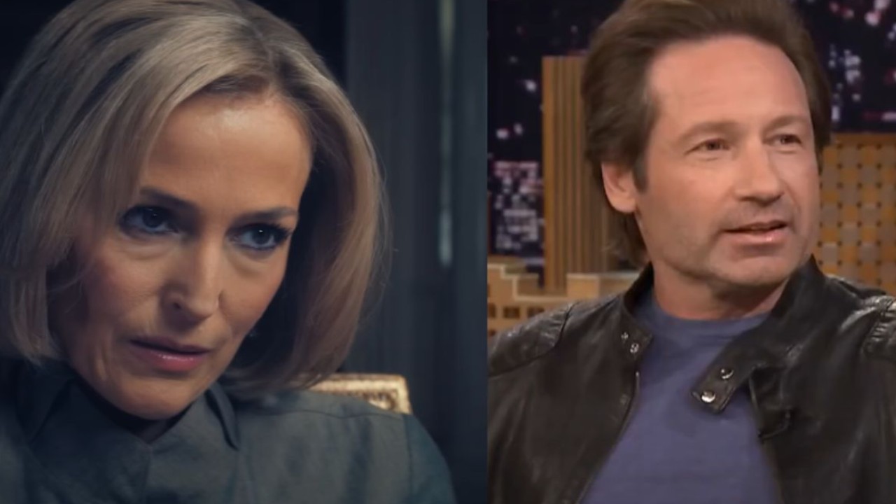 Gillian Anderson and David Duchovny (Image 1 via YouTube/Netflix, image, 2 via YouTube/The Tonight Show Starring Jimmy Fallon)