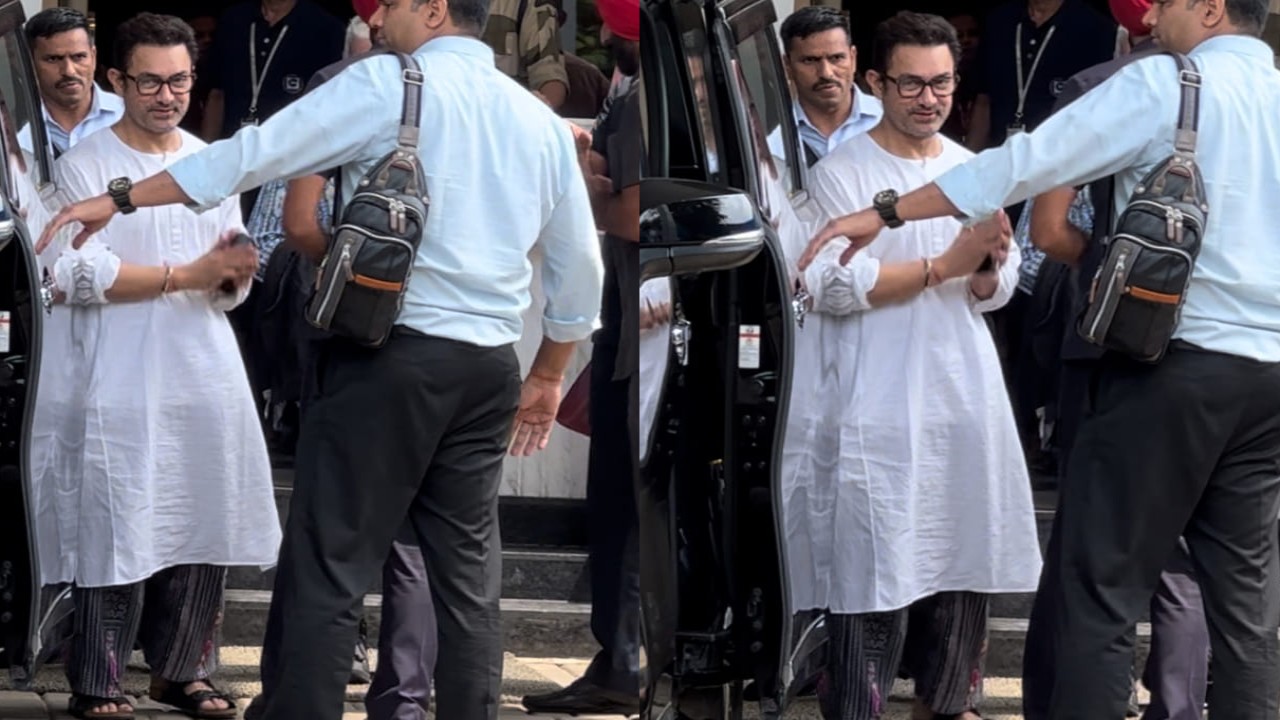 Aamir Khan in white kurta and trousers