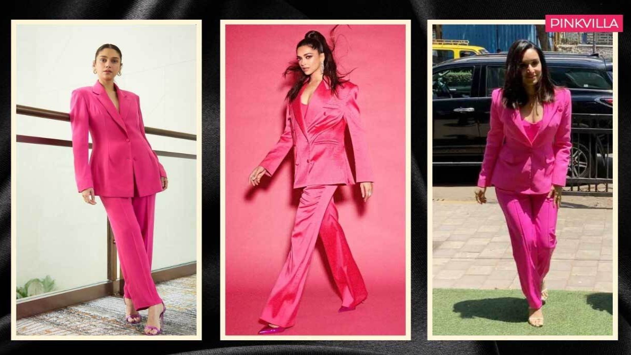 Deepika Padukone, Shraddha Kapoor, Aditi Rao Hydari, pantsuits, pink pantsuits, formal wear, formal look, hot, style, fashion, Bollywood