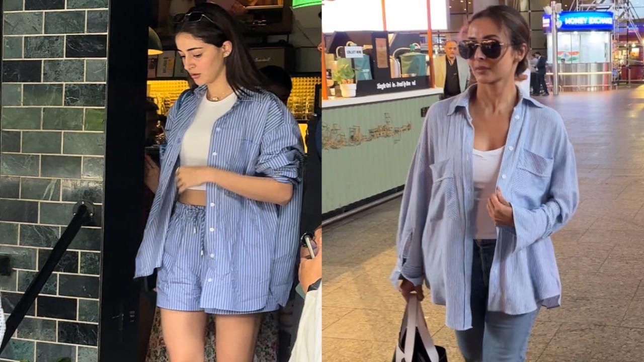 Ananya Panday & Malaika Arora in striped shirts 