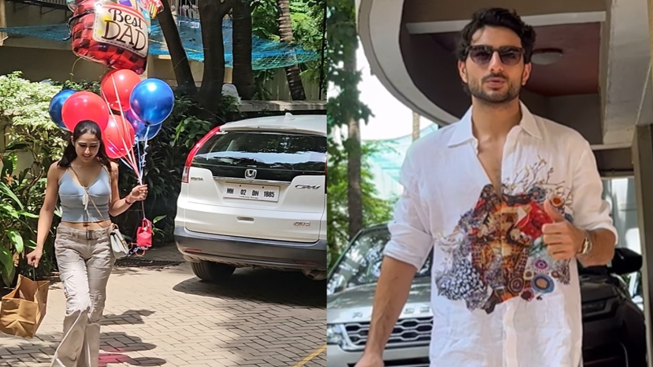 Saif Ali Khan Birthday: Sara Ali Khan arrives at actor's house to celebrate with 'Best Dad' balloons, Ibrahim joins; WATCH