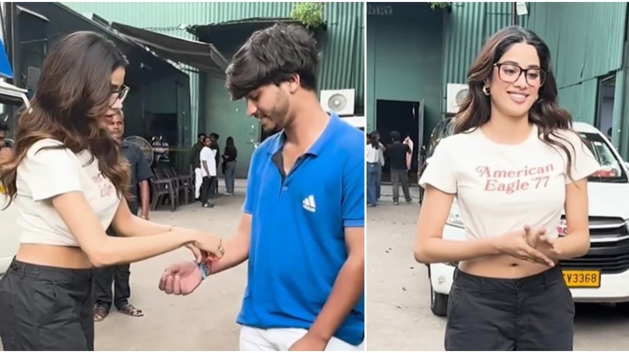 Janhvi Kapoor makes Raksha Bandhan 'happy' for paparazzo as she ties Rakhi to him; WATCH