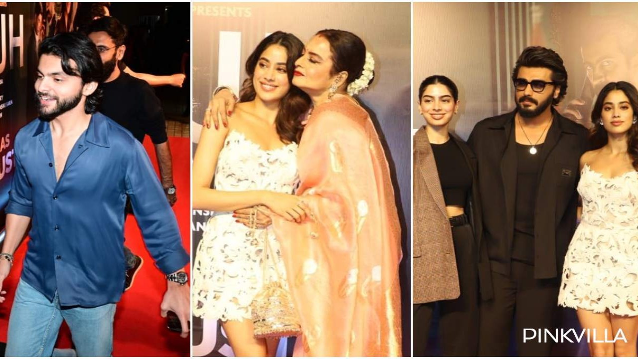 Ulajh Screening: Janhvi Kapoor's BF Shikhar Pahariya arrives, Rekha showers love on young actress; Arjun, Khushi twin in black