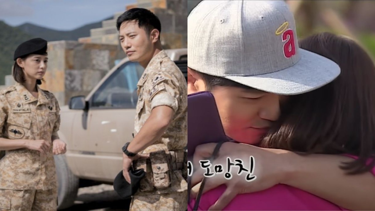 Kim Ji Won and Jin Goo in Descendants of The Sun, Running Man; Image: KBS, SBS