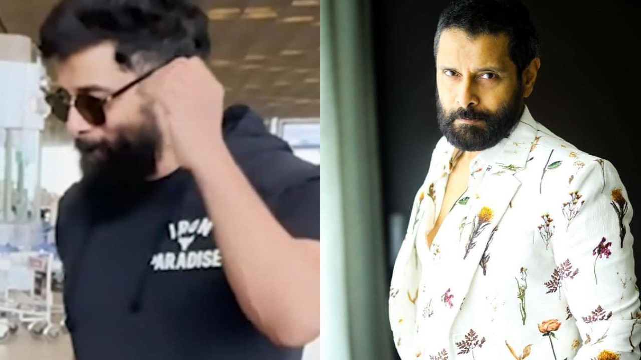 WATCH: Chiyaan Vikram dances with paps on Thangalaan's song Minikki Minikki at Mumbai airport proving he's an absolute cutie