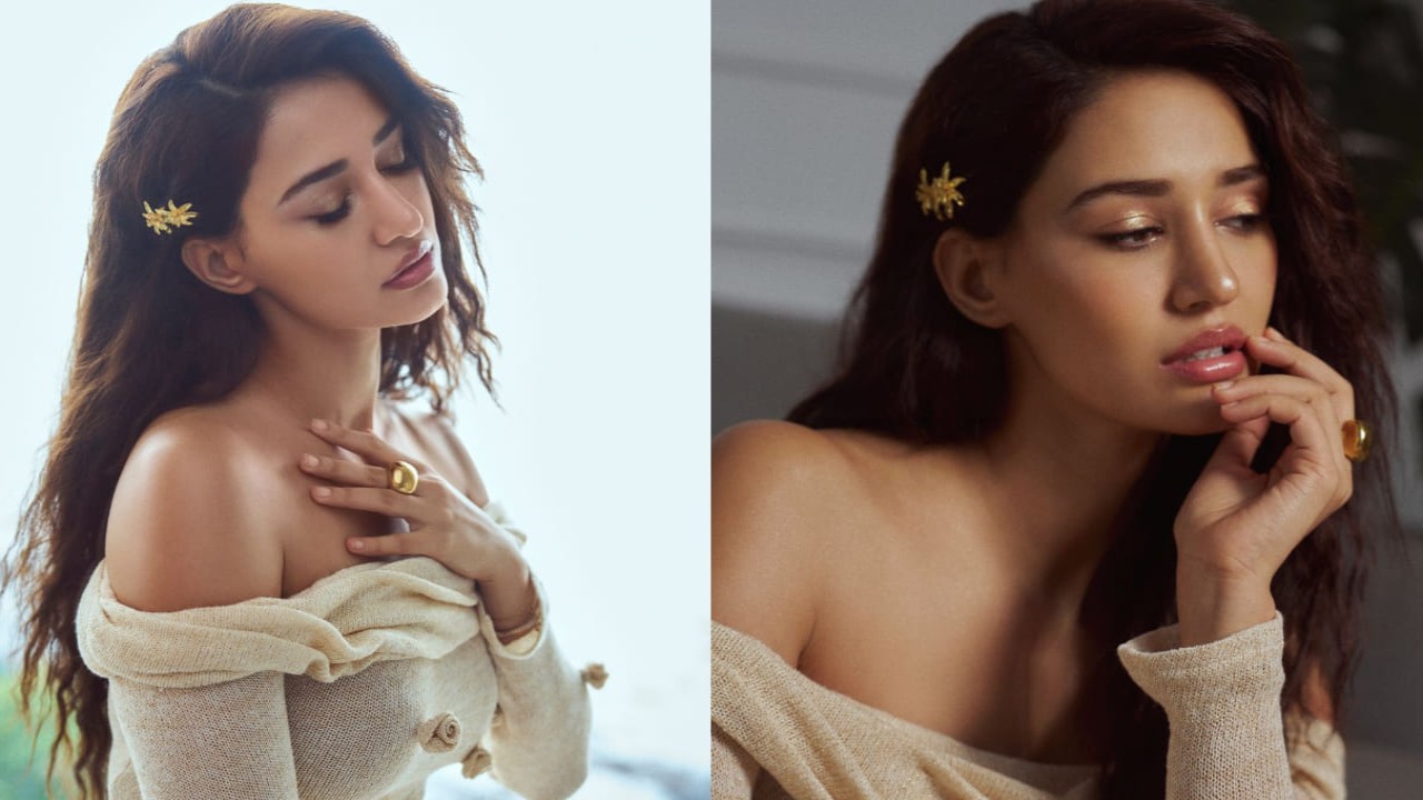 Disha Patani in beige floral dress 