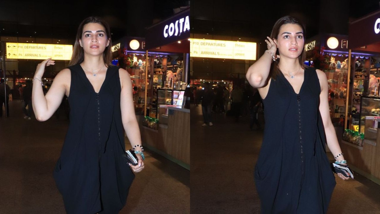 PICS: Kriti Sanon casts her magic spell in black dress as she returns from Greece after vacay with rumored BF Kabir Bahia